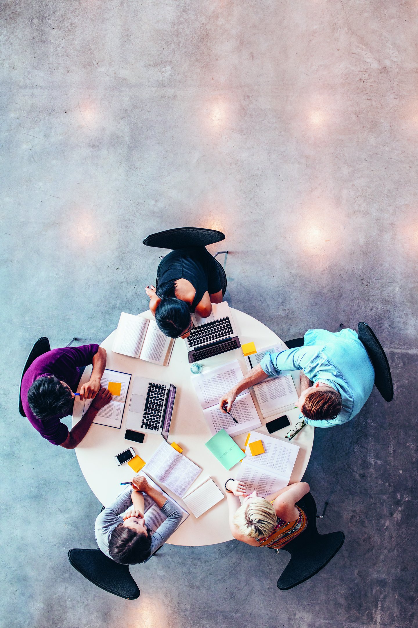 Group of students studying together